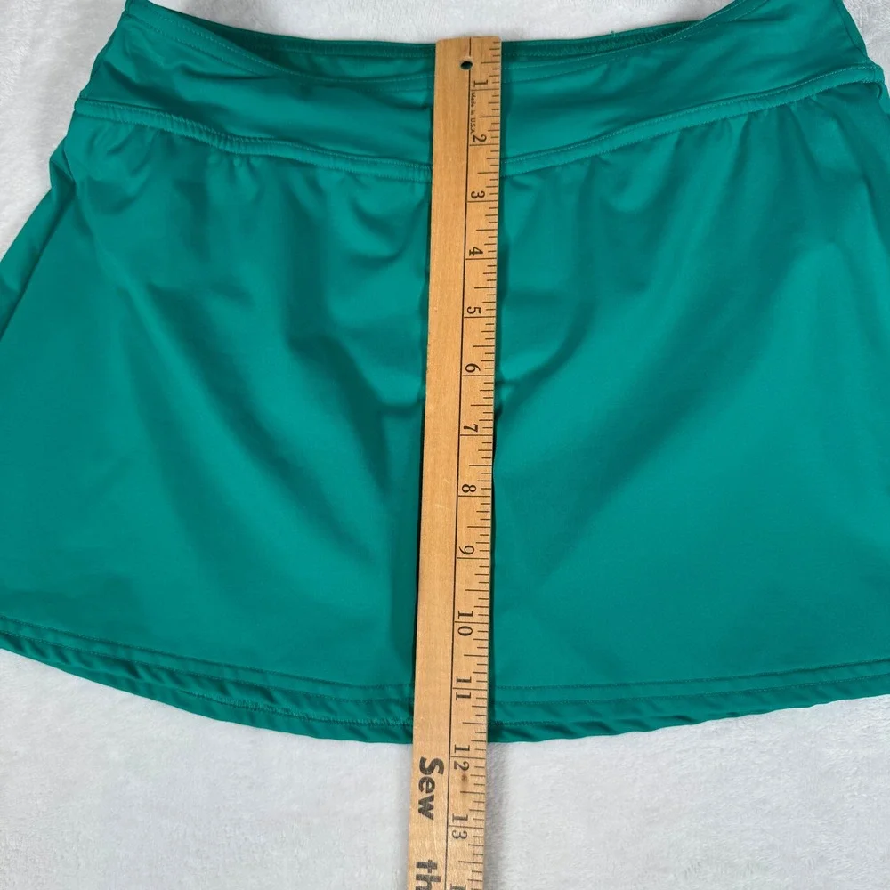 Lands' End Womens 2 Teal‎ Green Swim Skirt Attached Brief Liner 524069